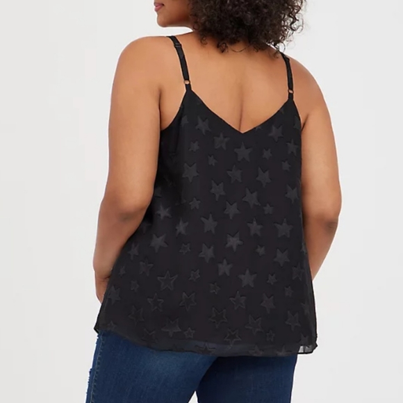Torrid Black Sophie Swing Cami Georgette Clip Star Sz 1 NWT - Picture 4 of 5
